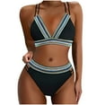 thumbnail image 1 of Buigttklop Swimsuit for Women 2025 Plus Size,Women Solid Color Sexy Backless Strap Bikini Swimsuit, 1 of 2