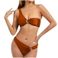 thumbnail image 1 of Buigttklop Swimsuits for Women 2025,Women Solid Color Sexy Backless Strap Bikini Swimsuit, 1 of 4