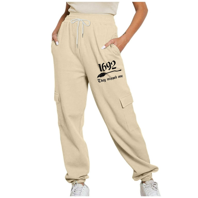 BUIgtTklOP Pants For Women Clearance,Womens Jogging Pants Casual Sweatpants  With Pocket Elastic Waist Lounge Pants For Workout Running