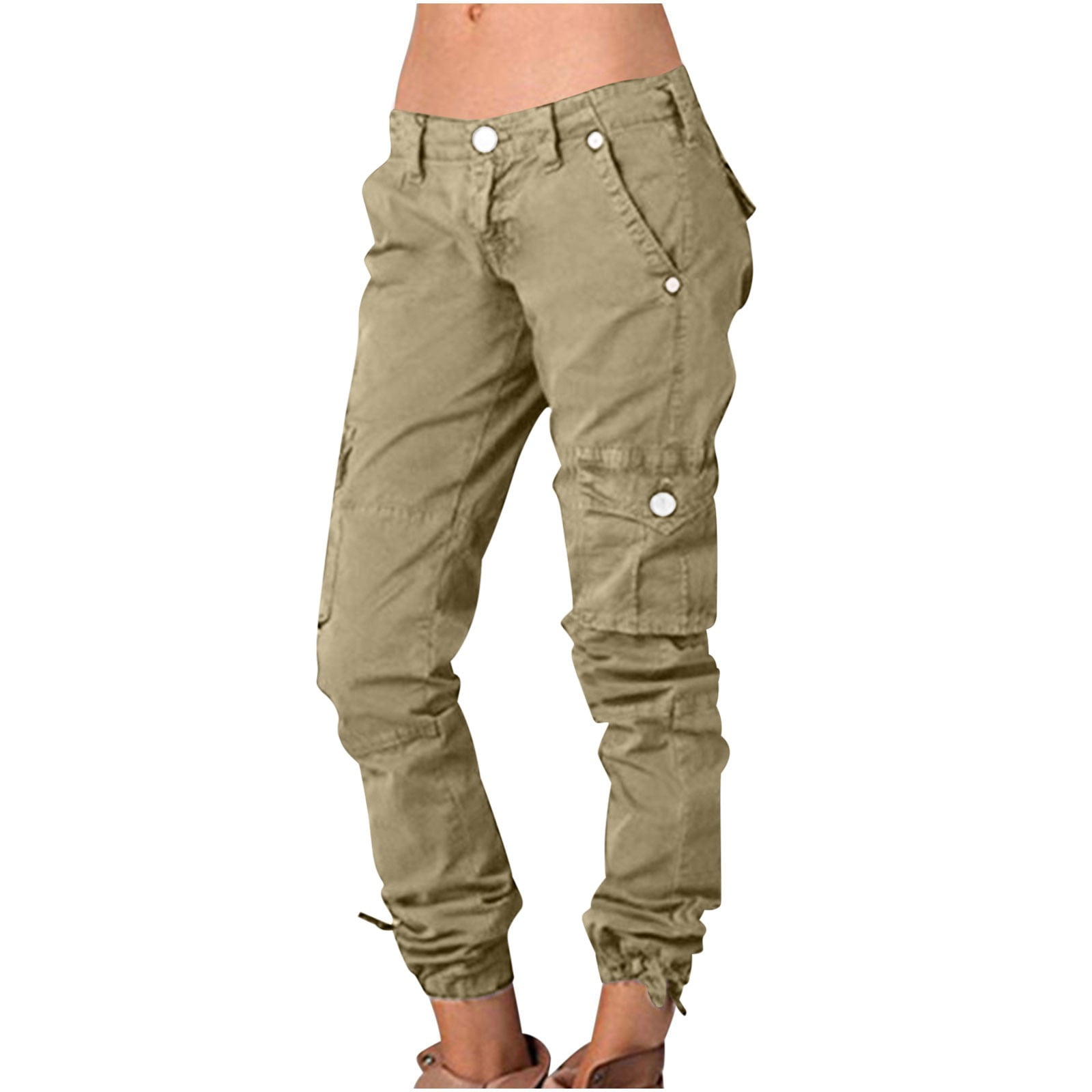 BUIgtTklOP Pants Women Plus Size Ladies Solid Pants Hippie Punk Trousers  Streetwear Jogger Pocket Loose Overalls Long Pants