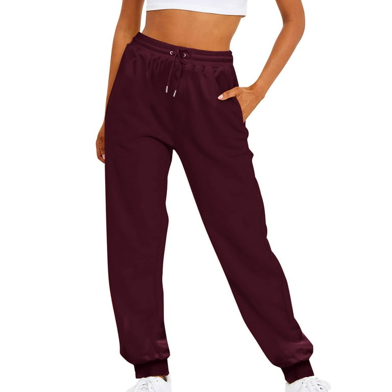 BUIgtTklOP Pants for Women Clearance,Women Casual Trousers High Waist  Drawstring With Multi-Pockets Long Pants
