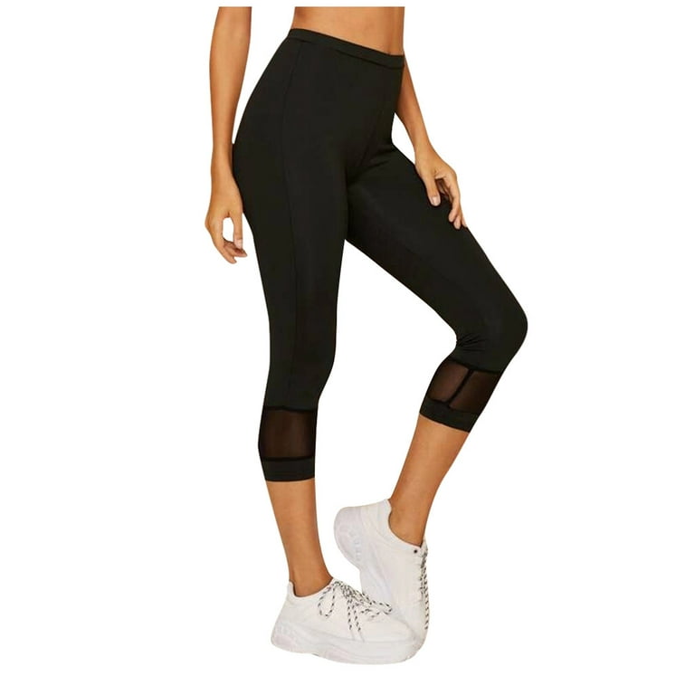 BUIgtTklOP Pants for Women Clearance,Women Hollow out Splice Tight Fitness  Leggings Yoga Cropped Pants Trousers