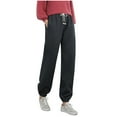 thumbnail image 1 of Buigttklop Pants for Women,Women Plus Velvet Elastic Lace-Up Casual Sweatpants Pants, 1 of 6