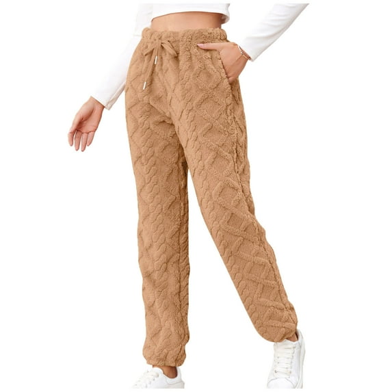 Buigttklop Pants for Women Women'S Casual Solid Elastic Waist Trousers Long Straight Pants