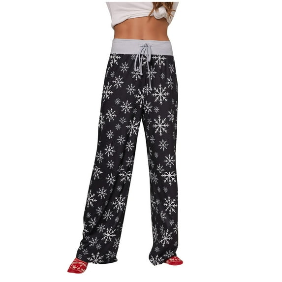Buigttklop Pants for Women,Women'S Christmas Active Elastic Waist Baggy Sweatpants Joggers Lounge Pants