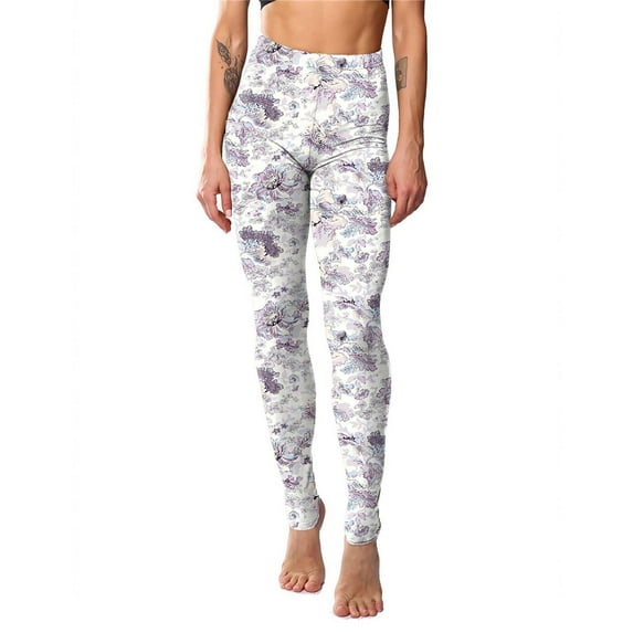 Buigttklop Pants for Women Women'S Classic Retro Color Floral Graffiti Print Leggings
