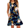 thumbnail image 1 of BUIgtTklOP Summer Dresses For Women 2023,Summer Dresses for Women Beach Floral Tshirt Sundress Casual Pockets Boho Tank Dress Navy M, 1 of 5