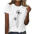 thumbnail image 1 of Buigttklop Summer T-Shirt for Women,Women'S Graphic Printes T-Shirt Round Neck Short Sleeved Tops, 1 of 3