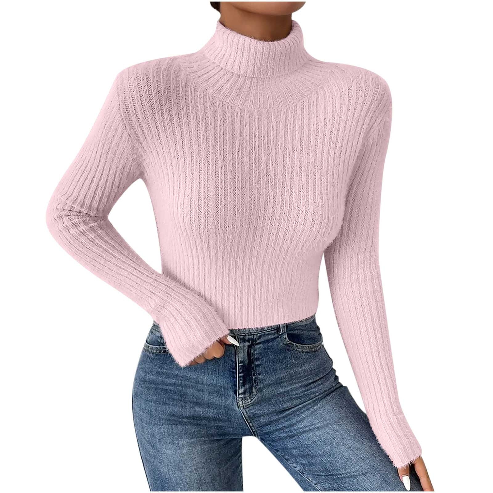 BUIgtTklOP Sweaters for Women Clearance Women Casual Soild Pullover