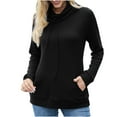 thumbnail image 1 of Buigttklop Sweaters for Women Women'S Solid Color Long Sleeve Turtleneck Sweater Top Pocket Knit Sweater Turtleneck Sweater Black, 1 of 6