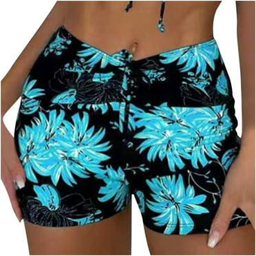 BUIgtTklOP Swimsuits for Women 2024 Clearance Women's Printed Women's Conservative High Waisted Drawstring Beach Trunks