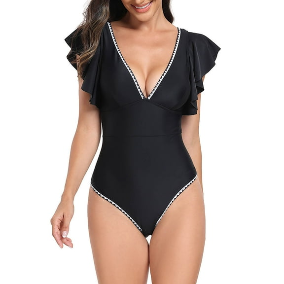 Buigttklop Tummy Control Swimsuits for Women 2024,Women'S V-Neck Bikini Sports Swimsuit Tight and Quick Drying Swimsuit