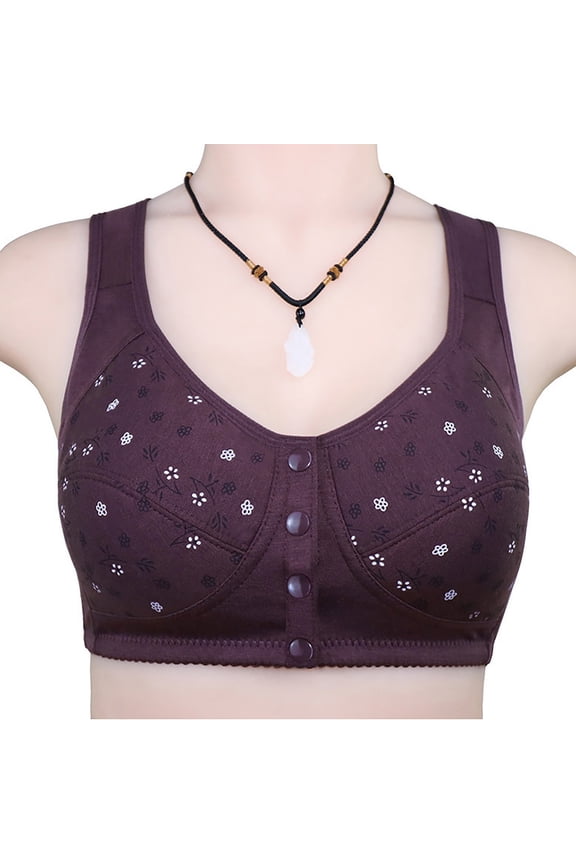 Women Bras Plus Size,Ladies Bra Wire Free Underwear Onepiece Bra Everyday Underwear Bras Purple 50