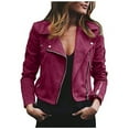 thumbnail image 1 of Buigttklop Women Long Sleeve Open Front Short Cardigan Zipper Jacket Coat Top, 1 of 6