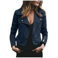 thumbnail image 1 of Buigttklop Women Long Sleeve Open Front Short Cardigan Zipper Jacket Coat Top, 1 of 6