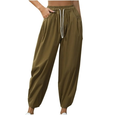 BUIgtTklOP Women's Casual Elastic-waist Pants Loose Casual Pants