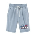 thumbnail image 1 of BUIgtTklOP Women's Independence Day Plus Size Shorts Bermuda High Rise Shorts Knee Length Cotton Linen Drawstring Casual Shorts Athletic Jogger Workout Shorts, 1 of 4