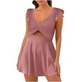 thumbnail image 1 of BUIgtTklOP Women's Swimsuit Ruffle Cutout Swimdress V Neck Wrap Swimwear, 1 of 6
