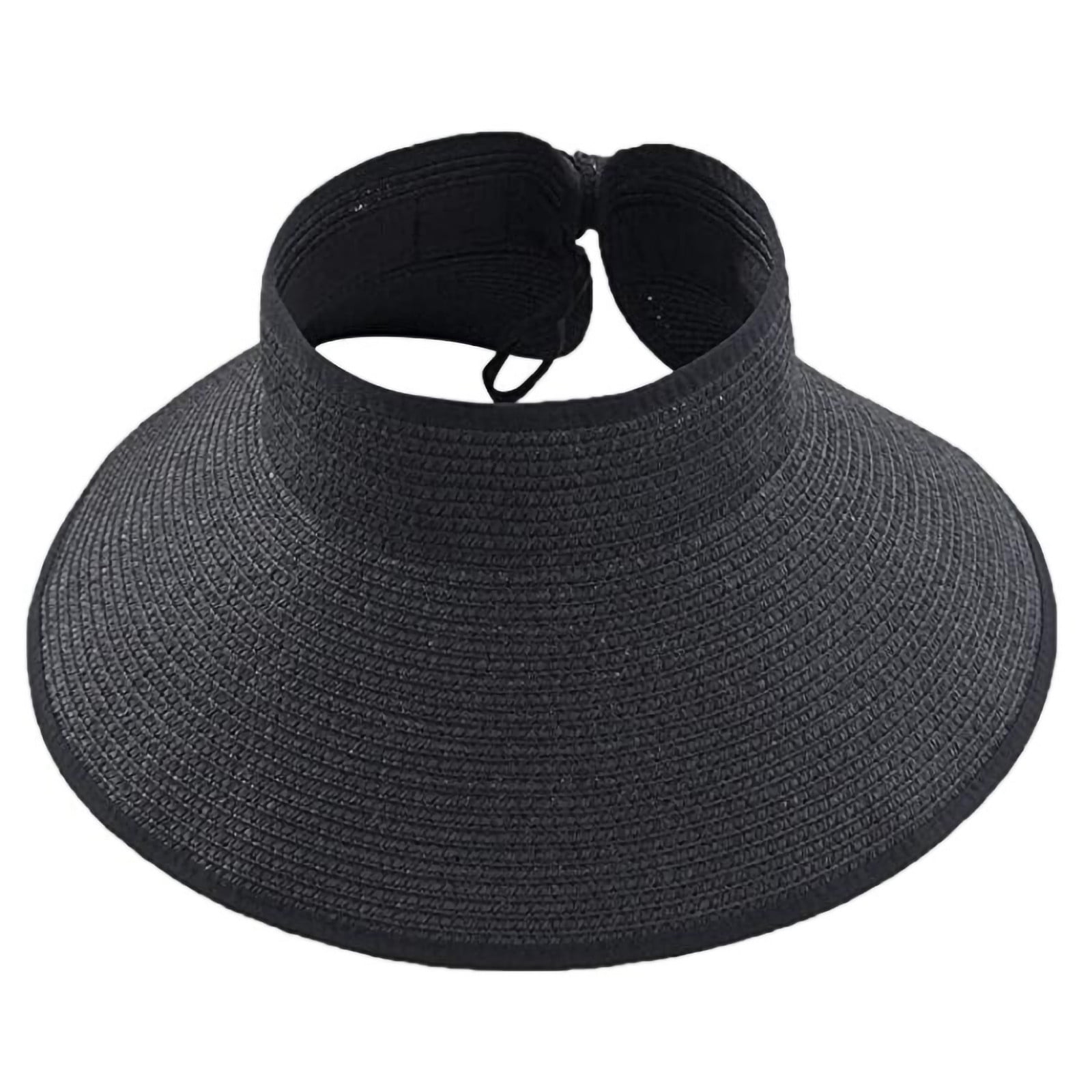 BUIgtTklOP Women's Wide Rollup Straw Sun Visor Hat Bowknot Hat Beach