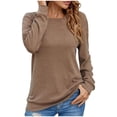 thumbnail image 1 of Buigttklop Womens Long Sleeve Round Neck Shirts Basic Tee, 1 of 5