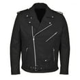 thumbnail image 1 of Buigttklop Brando Leather Motorcycle Jacket for Men Biker Belted Rock Punk Motorcycle Cotton Black Gothic Jacket-100% Genuine Cowhide Leather Moto Riding Cafe Racer Style Vintage, 1 of 6
