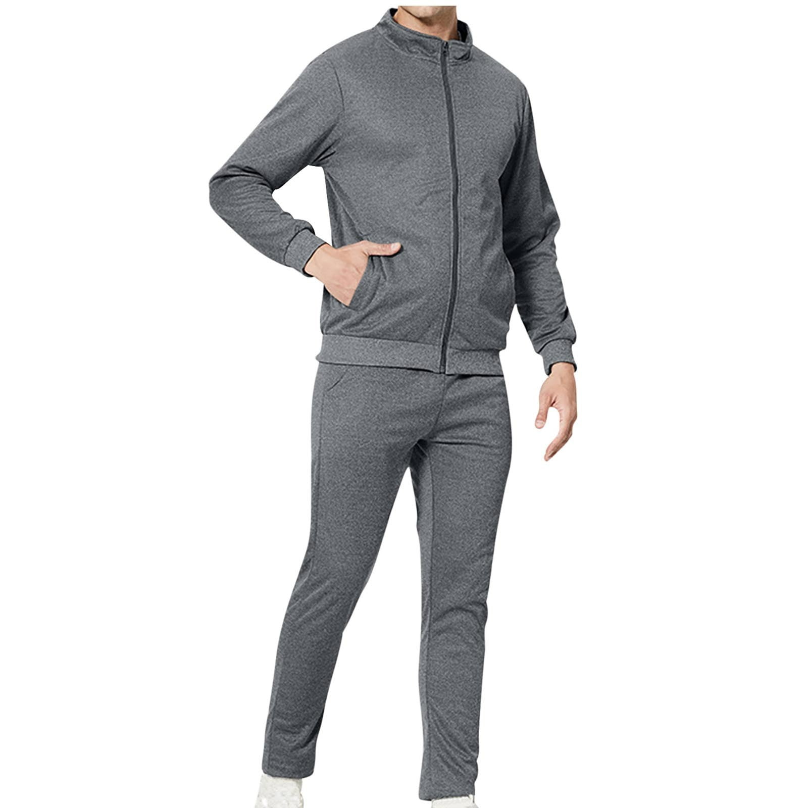 Grey Jogging Suit Mens Men Tracksuit Set Mens Tracksuit Piece