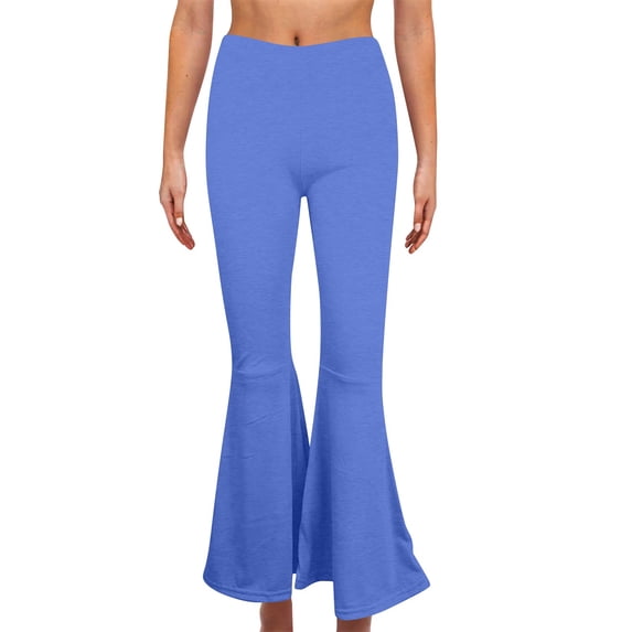 Buigttklop Women'S Foldover Flare Leggings Flare Skinny Pants Elastic Low Waisted Bell Bottom Yoga Pants Bootcut Stretchy Pants