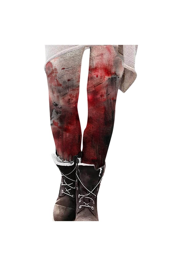 Halloween Leggings for Women Pumpkin/Spider Web/Pumpkin/Bloody/Cute Ghost Printed High Waist Workout Plus Size Gym Athletic Running Yoga Pants