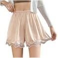 thumbnail image 1 of Buigttklop Ice Silk Slip Shorts for Women Under Dress Slip Pettipant Ace Pettipants Half Slip Culotte Shorts Panties Satin Bloomers Shorts Frilly Slip Shorts for Under Dresses Underwear, 1 of 2