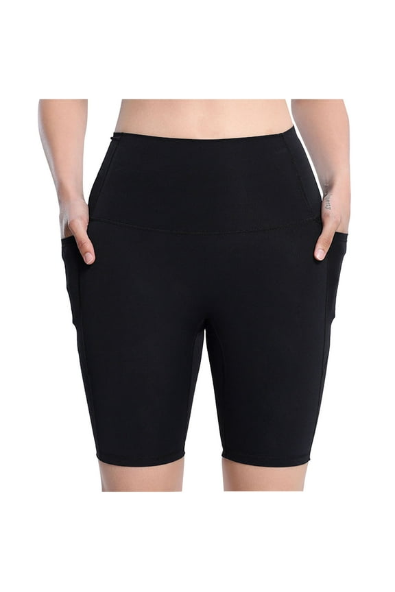 Biker Shorts for Women with Pockets-8'' High Waisted Tummy Control Yoga Workout Running Gym Spandex Shorts