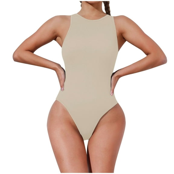 Buigttklop Jumpsuit Romper for Women Spring and Summer Solid Sling Sleeveless Short Jumpsuit Briefs