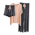 thumbnail image 1 of Buigttklop Pajama Set for Women Summer Slim Oversized Short Sleeve Top with Shorts Set, 1 of 6
