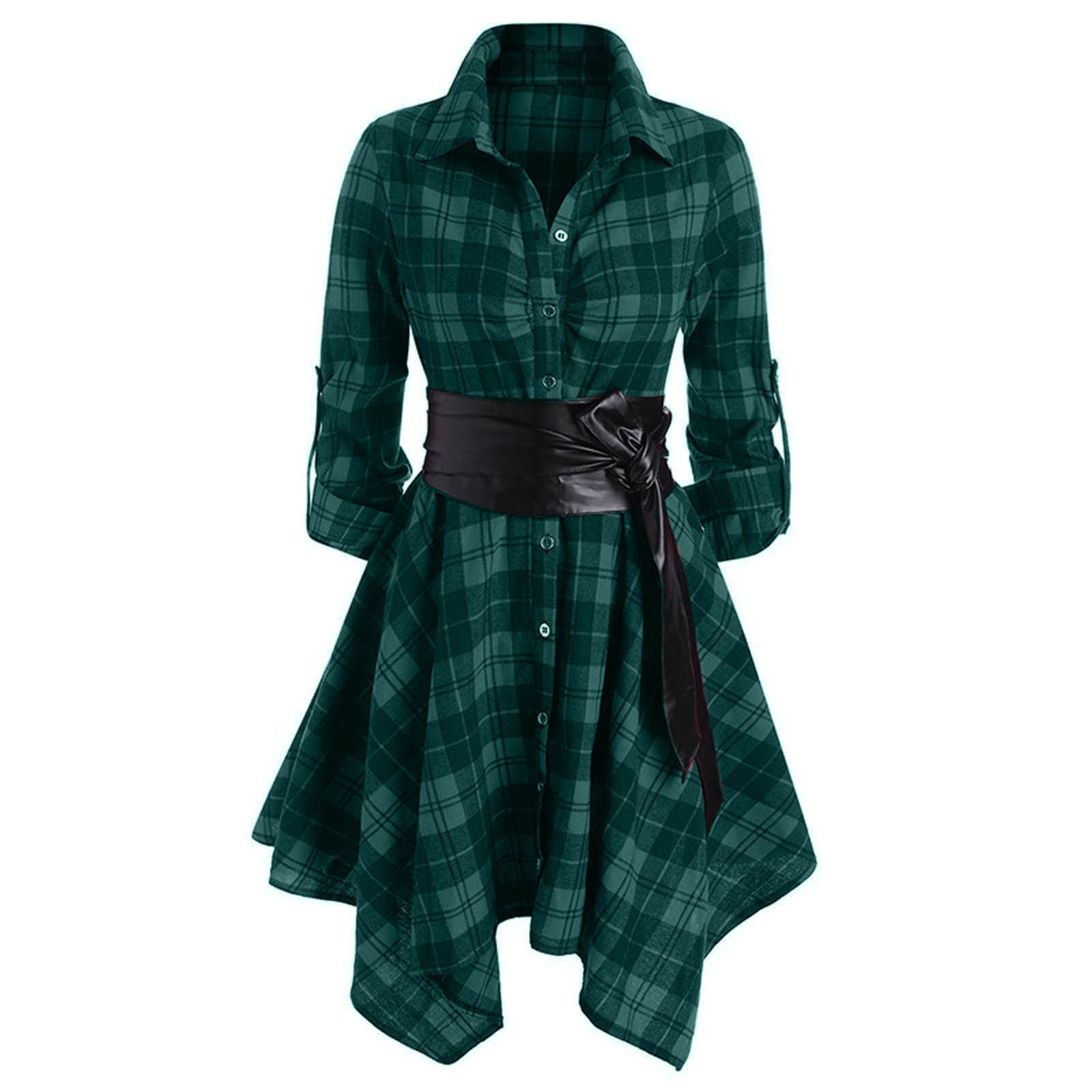 chinese dress ladies Morgan Belted Stretch Flannel Shirtdress