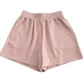 thumbnail image 1 of Buigttklop Women'S Short Plus Size Women'S Solid Color High Waisted Loose Slimming Wide Leg Shorts Solid Color Casual Shorts, 1 of 5
