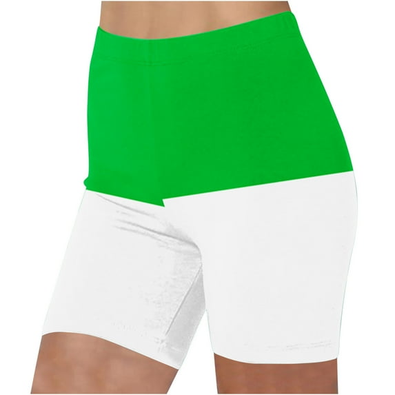 BUIgtTklOP no boundaries Women's High Waist Summer Colorblocking Biker Shorts for Women Workout Shorts for Women Yoga Pants