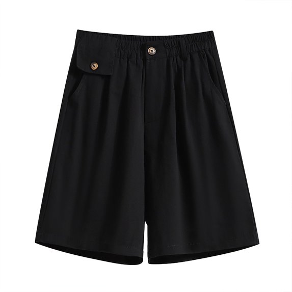BUIgtTklOP no boundaries Women's Plus Size Solid Color Casual High Waisted Oversized Shorts