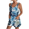 thumbnail image 1 of BUIgtTklOP no boundaries Women's Romper Jumpsuit Summer Comfortable Casual Suspender Floral Printing Shorts Pocket Jumpsuit Shorts, 1 of 5
