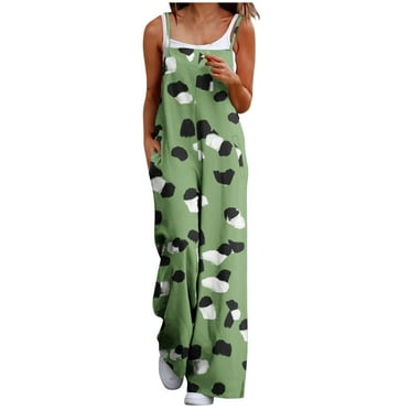 BUIgtTklOP no boundaries Women's Summer Boho Casual Jumpsuits Wide Leg Overalls Floral Print Baggy Rompers with Pocket PZZCR