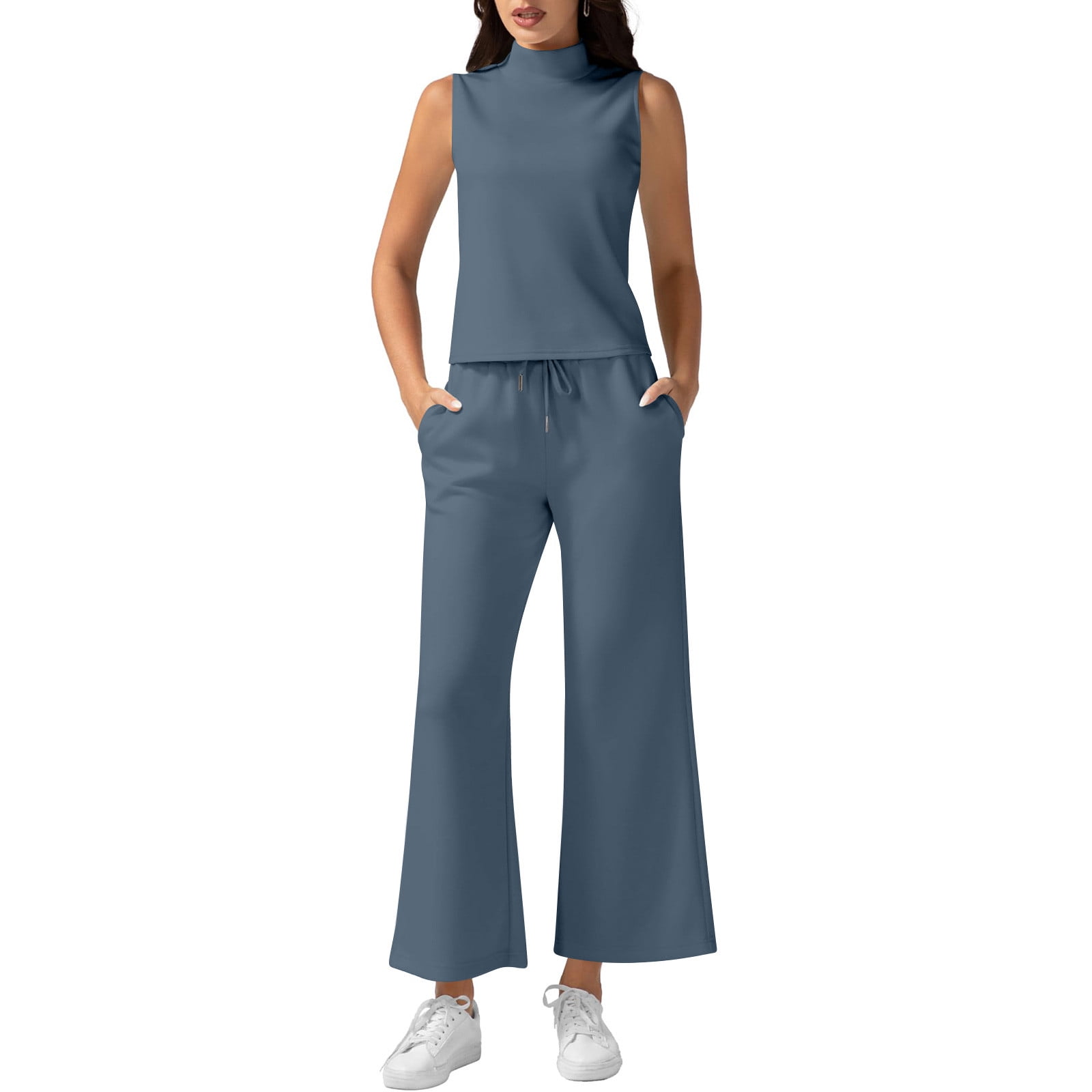 Two Piece Suit|Crop Top+ Wide Leg Pants