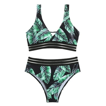 BUIgtTklOP Women Two Piece Bathing Suits Push Up Bikini Set Halter Swimsuit Vintage Swimwear