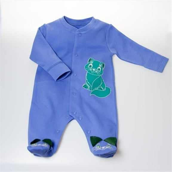 BUKFGR03 Kitten Footie - Blue, 0-3 months