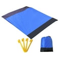 BULESON Compact Waterproof Beach Mat with Ground Nails for Picnics and