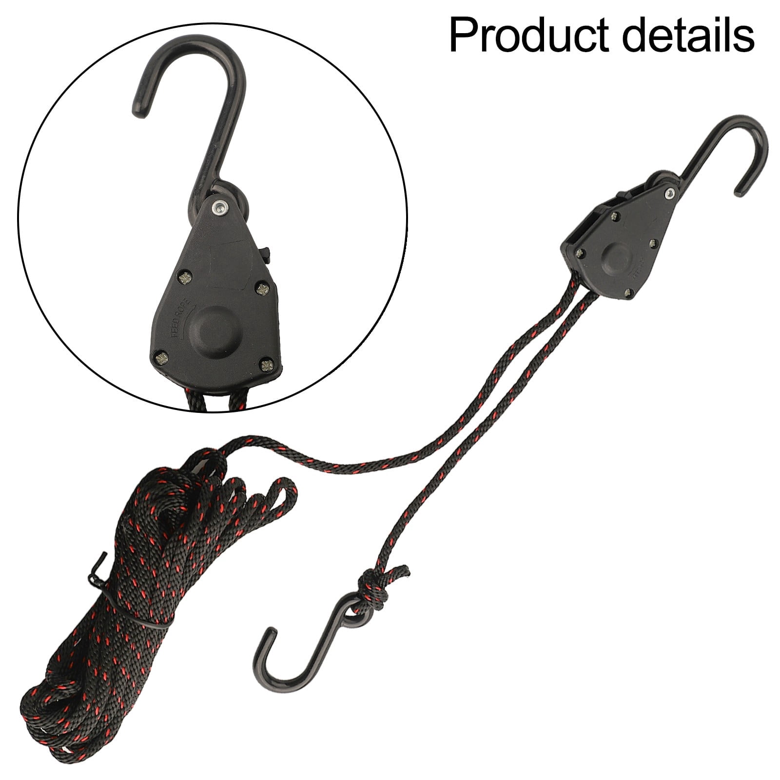 BULESON Heavy Duty Lifting Rope with Plastic Dipped S Hook for Outdoor ...