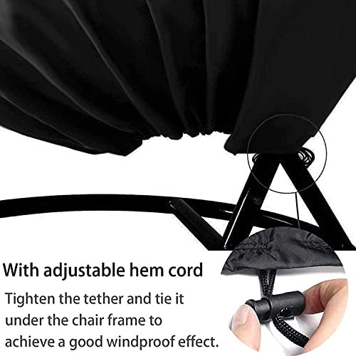 BULEXYARD Black Oxford Fabric Chair Cover Waterproof Dustproof, Heavy Duty Outdoor Patio Furniture Covers (Egg Chair Cover)