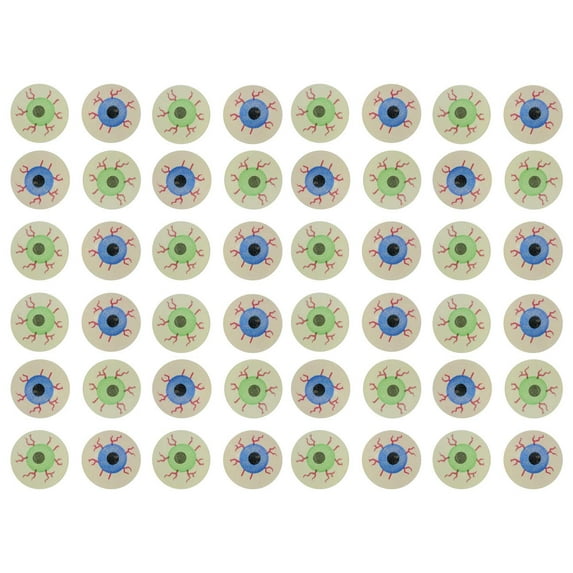 BULK - 48 Eye Glow in The Dark Super Bouncy Balls - Spooky Eyeball Novelty Party Favor Toy Halloween, ophthalmologist, Optometry Anatomy (4 Dozen)