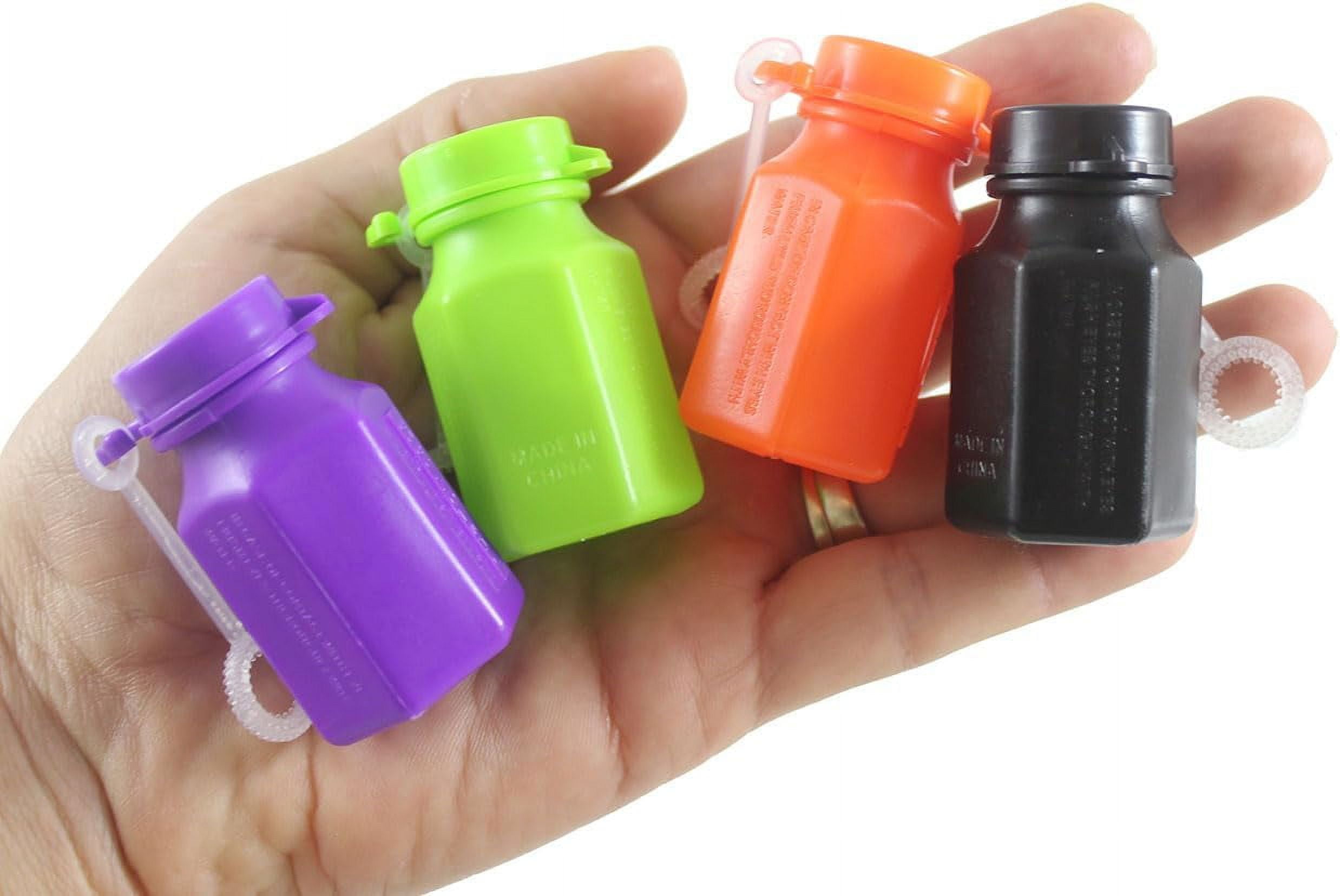 BULK 48 Halloween Mini Bubble Bottles - 4 Spooky Colors - Halloween Prize Toy Trick or Treat Favor - Party Favors (4 Dozen)