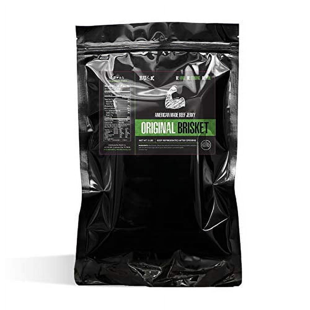 BULK Beef Jerky All Natural Brisket Dried Beef, Low Fat and Calorie Snacks, Original, 5lb
