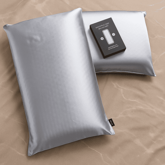 BULK N LOTS Satin Pillowcases - Grey Queen Size 2 Pack with Envelope Closure, Cooling, Wrinkle-Free, and Silky Smooth Pillow Covers for Sleeping and Skin Care (20"x30"
