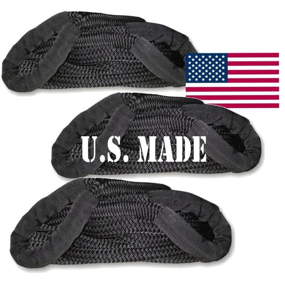 BULK ORDER QTY 3 - U.S. made KINETIC Snatch Rope MILITARY-GRADE - 1 inch X 30 ft (4X4 EXTRACTION)