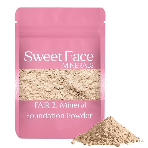 Fair 2 Foundation Shade – Bulk Mineral Makeup Refill Pouch, 1 oz – Sweet Face Minerals